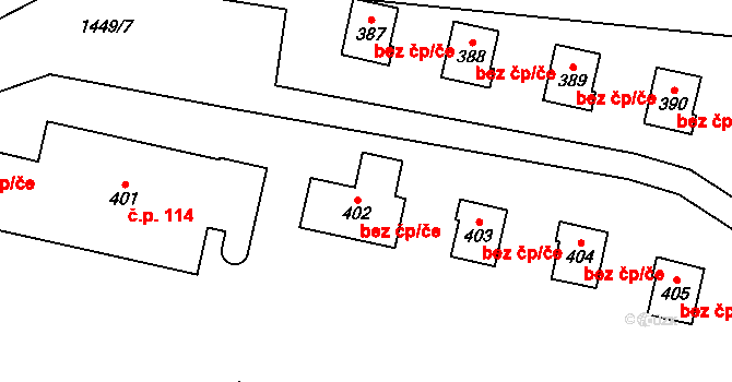 Dětřichov 46001239 na parcele st. 402 v KÚ Dětřichov u Svitav, Katastrální mapa