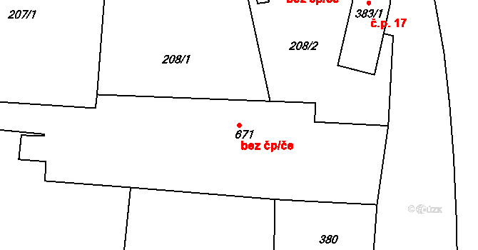 Broumov 46429239 na parcele st. 671 v KÚ Broumov, Katastrální mapa
