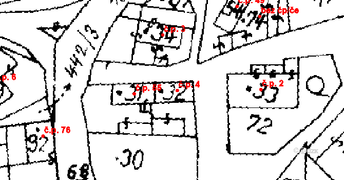 Hobšovice 4 na parcele st. 32 v KÚ Hobšovice, Katastrální mapa