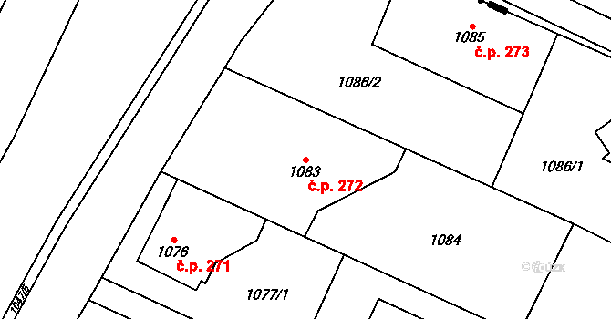 Krmelín 272 na parcele st. 1083 v KÚ Krmelín, Katastrální mapa