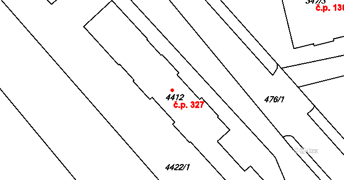 Frýdlant 327, Frýdlant nad Ostravicí na parcele st. 4412 v KÚ Frýdlant nad Ostravicí, Katastrální mapa