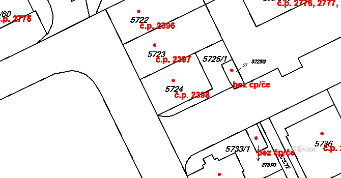 Záběhlice 2398, Praha na parcele st. 5724 v KÚ Záběhlice, Katastrální mapa