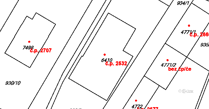 Budějovické Předměstí 2532, Písek na parcele st. 6410 v KÚ Písek, Katastrální mapa