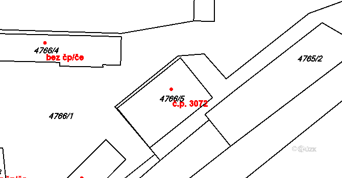 Česká Lípa 3072 na parcele st. 4766/5 v KÚ Česká Lípa, Katastrální mapa