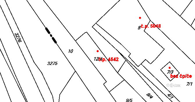 Proseč nad Nisou 4542, Jablonec nad Nisou na parcele st. 12/4 v KÚ Proseč nad Nisou, Katastrální mapa