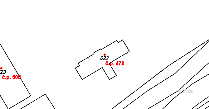 Březolupy 478 na parcele st. 622 v KÚ Březolupy, Katastrální mapa