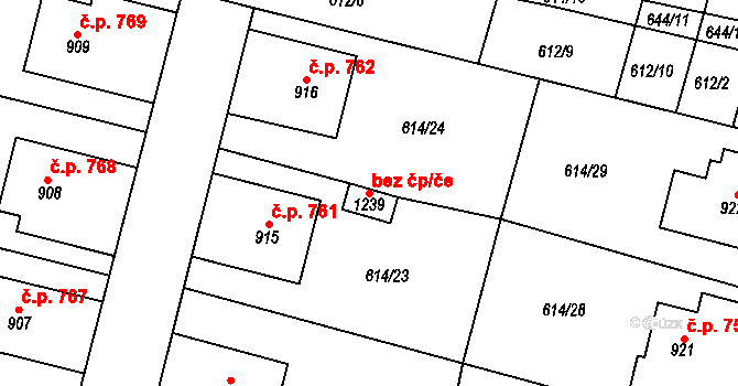 Libochovice 50400240 na parcele st. 1239 v KÚ Libochovice, Katastrální mapa