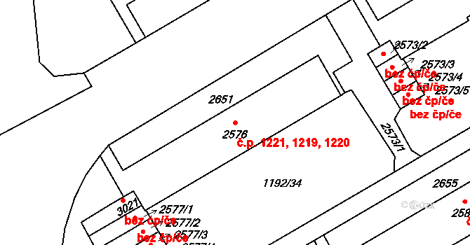 Beroun-Město 1219,1220,1221, Beroun na parcele st. 2576 v KÚ Beroun, Katastrální mapa