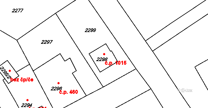 Kopřivnice 1015 na parcele st. 2298 v KÚ Kopřivnice, Katastrální mapa