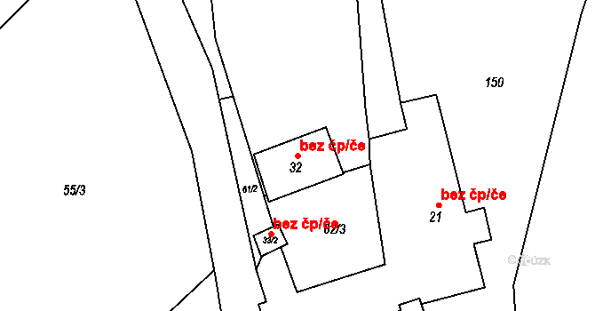 Bystřice nad Pernštejnem 98811240 na parcele st. 32 v KÚ Kozlov u Lesoňovic, Katastrální mapa