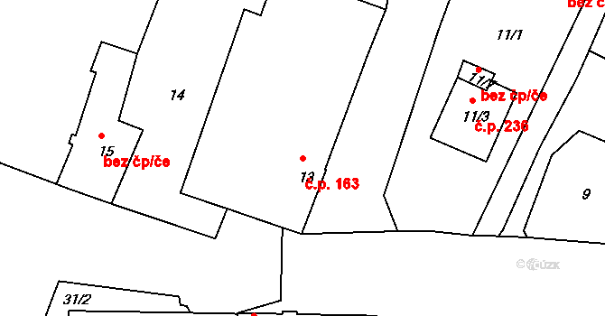 Stará Pohůrka 163, Srubec na parcele st. 13 v KÚ Srubec, Katastrální mapa
