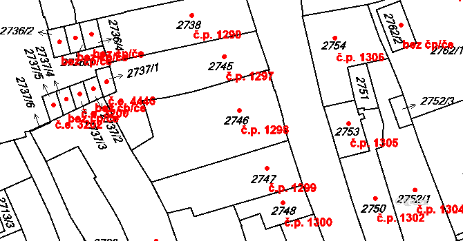 Jihlava 1298 na parcele st. 2746 v KÚ Jihlava, Katastrální mapa