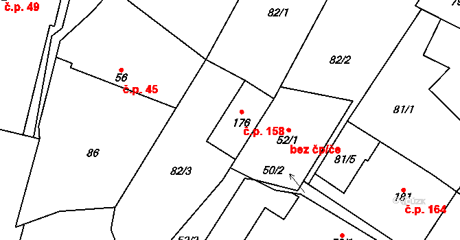 Chomutice 158, Katastrální mapa