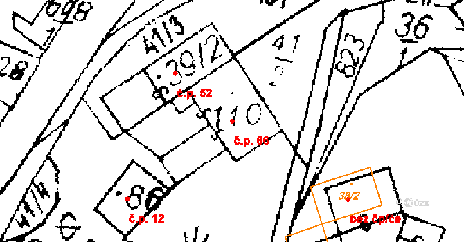 Hejnice 66 na parcele st. 110 v KÚ Hejnice u Žamberka, Katastrální mapa