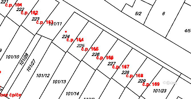 Cerekvice nad Loučnou 166 na parcele st. 226 v KÚ Cerekvice nad Loučnou, Katastrální mapa