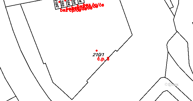 Chrudim IV 8, Chrudim na parcele st. 210/1 v KÚ Chrudim, Katastrální mapa