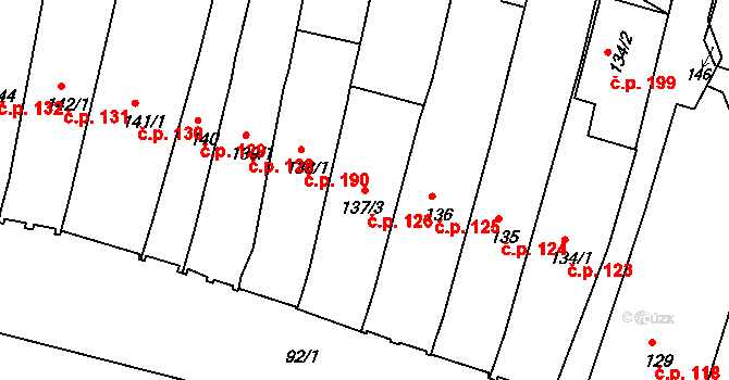 Město 126, Svitavy na parcele st. 137/3 v KÚ Svitavy-město, Katastrální mapa