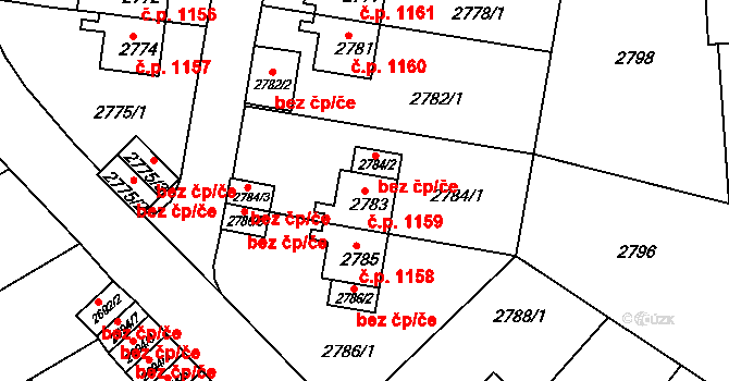 Sokolov 1159 na parcele st. 2783 v KÚ Sokolov, Katastrální mapa