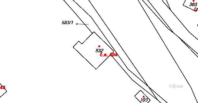 Dřenice 404, Cheb na parcele st. 532 v KÚ Dřenice u Chebu, Katastrální mapa
