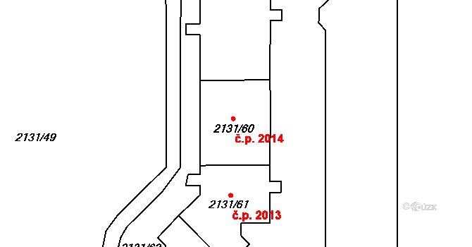 Stodůlky 2014, Praha na parcele st. 2131/61 v KÚ Stodůlky, Katastrální mapa