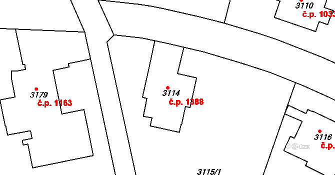 Dejvice 1388, Praha na parcele st. 3114 v KÚ Dejvice, Katastrální mapa