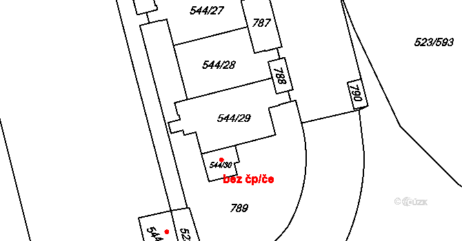 Horní Měcholupy 351,352,353,354,355,, Praha na parcele st. 544/25 v KÚ Horní Měcholupy, Katastrální mapa