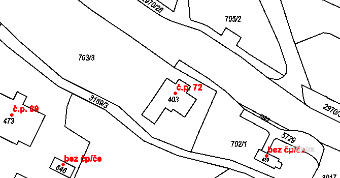 Chotěvice 72 na parcele st. 403 v KÚ Chotěvice, Katastrální mapa