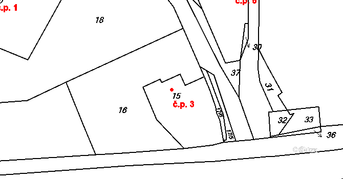 Žernůvka 3, Nelepeč-Žernůvka na parcele st. 15 v KÚ Žernůvka, Katastrální mapa