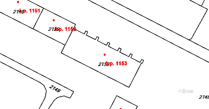 Město 1153, Havířov na parcele st. 2138 v KÚ Havířov-město, Katastrální mapa