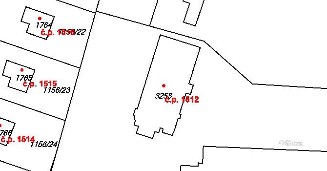 Slaný 1512 na parcele st. 3253 v KÚ Slaný, Katastrální mapa
