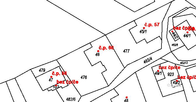 Kuklík 60 na parcele st. 46 v KÚ Kuklík, Katastrální mapa