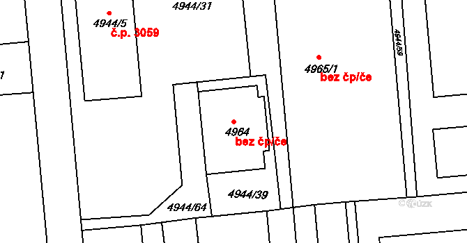 Česká Lípa 39737241 na parcele st. 4964 v KÚ Česká Lípa, Katastrální mapa