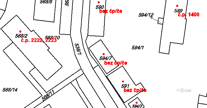 Česká Lípa 39752241 na parcele st. 594/7 v KÚ Česká Lípa, Katastrální mapa