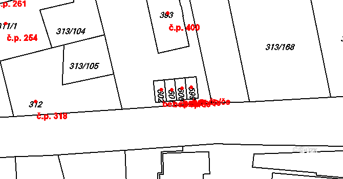 Černčice 40025241 na parcele st. 601 v KÚ Černčice u Loun, Katastrální mapa