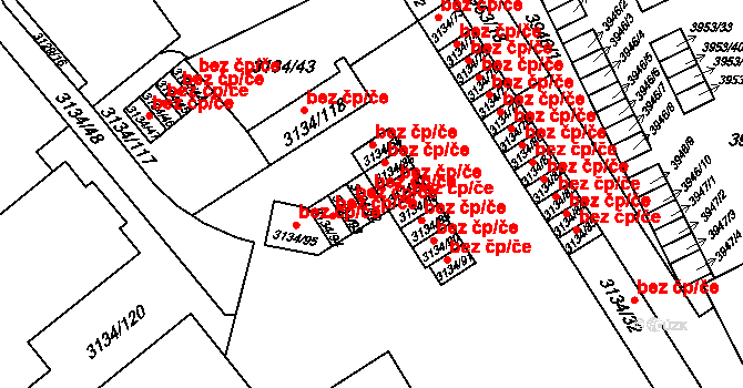 Plzeň 40040241 na parcele st. 3134/92 v KÚ Plzeň, Katastrální mapa