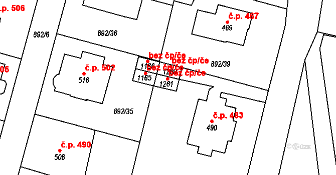 Mariánské Lázně 41828241 na parcele st. 1261 v KÚ Mariánské Lázně, Katastrální mapa