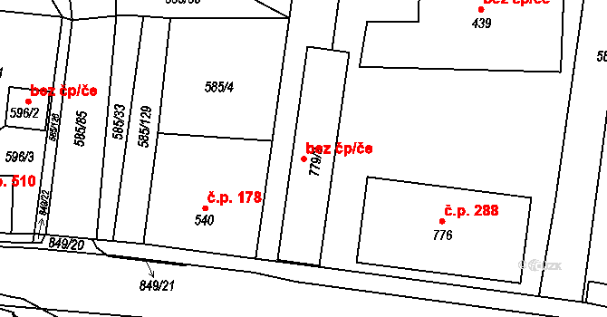Osek 43005241 na parcele st. 779/2 v KÚ Osek u Duchcova, Katastrální mapa