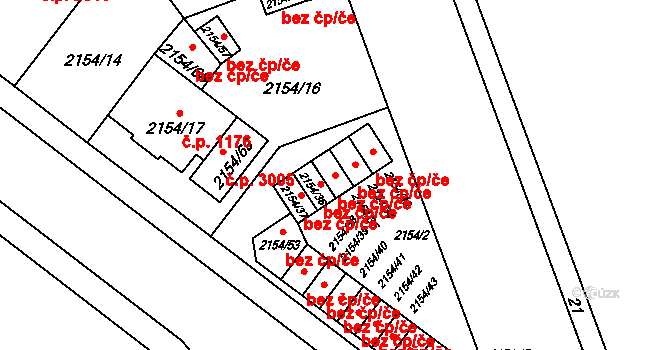 Opava 43778241 na parcele st. 2154/35 v KÚ Opava-Předměstí, Katastrální mapa