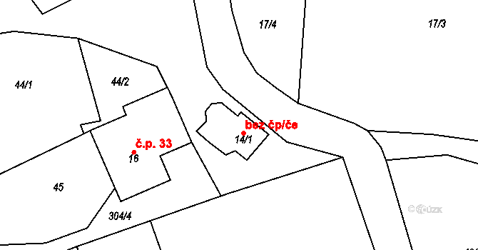 Bystřice nad Pernštejnem 44148241 na parcele st. 14/1 v KÚ Pivonice u Lesoňovic, Katastrální mapa