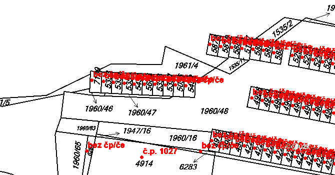 Třebíč 44154241 na parcele st. 5357 v KÚ Třebíč, Katastrální mapa