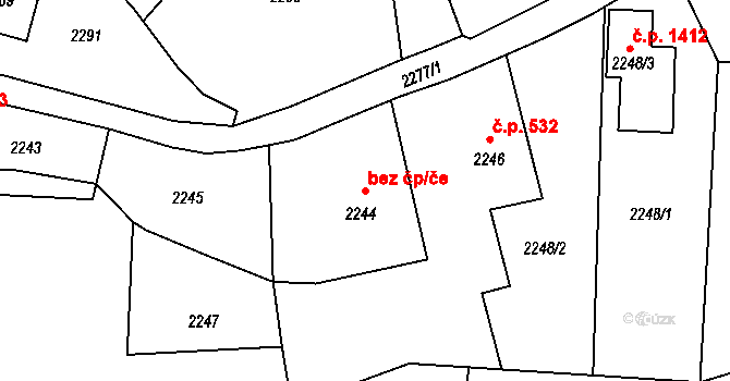 Třešť 44527241 na parcele st. 2244 v KÚ Třešť, Katastrální mapa