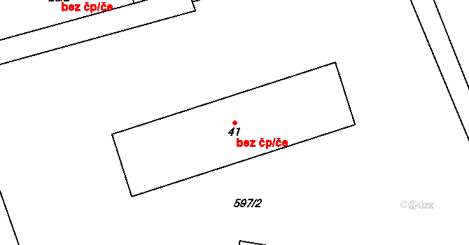 Pluhův Žďár 47542241 na parcele st. 41 v KÚ Mostečný, Katastrální mapa