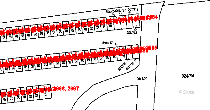 Bludovice 2589,2665, Havířov na parcele st. 581/33 v KÚ Bludovice, Katastrální mapa
