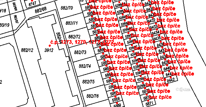 Pardubice 49929241 na parcele st. 5861 v KÚ Pardubice, Katastrální mapa