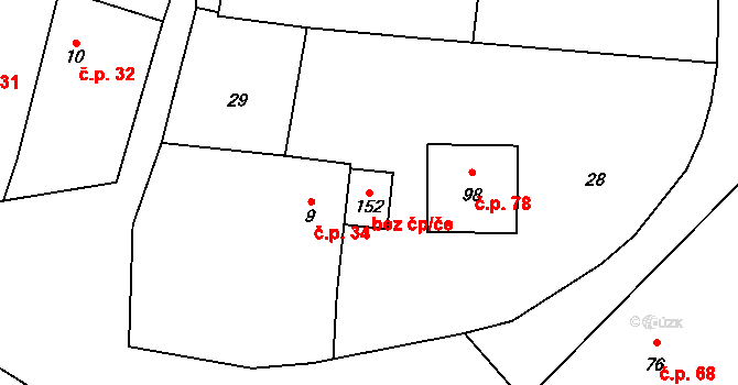 Rovná 50318241 na parcele st. 152 v KÚ Rovná u Strakonic, Katastrální mapa
