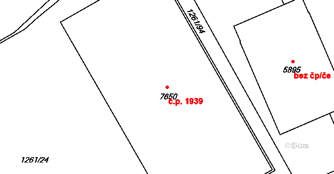 Beroun-Město 1939, Beroun na parcele st. 7650 v KÚ Beroun, Katastrální mapa