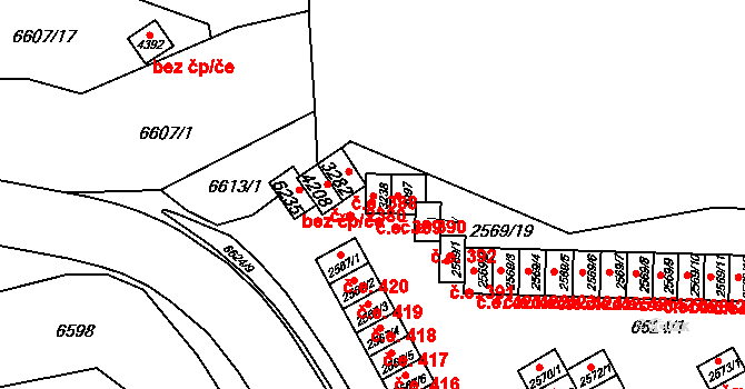 Žatec 389 na parcele st. 3238 v KÚ Žatec, Katastrální mapa