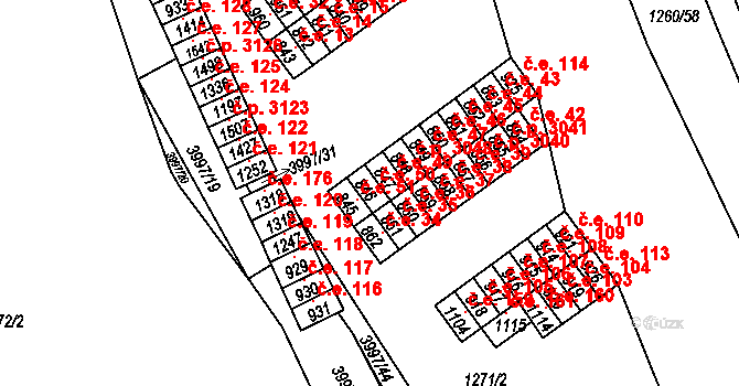 Pazderna 50, Vyškov na parcele st. 846 v KÚ Dědice u Vyškova, Katastrální mapa