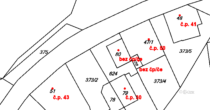 Březovice 50, Hořice na parcele st. 47/1 v KÚ Březovice, Katastrální mapa