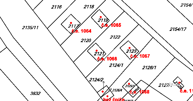 Žebětín 1066, Brno na parcele st. 2121 v KÚ Žebětín, Katastrální mapa